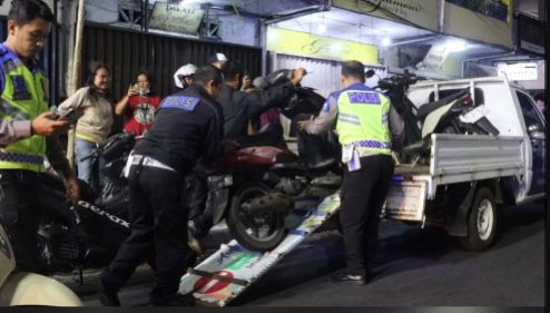 Lakukan Patroli Malam Polres Sukabumi Kota Amankan Sejumlah Pelanggaran