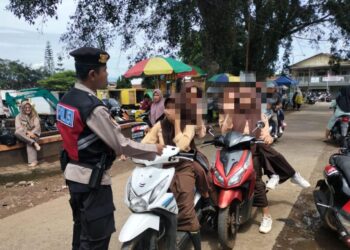 Polsek Malangbong Lakukan penertiban knalpot tidak sesuai spesifikasi teknis