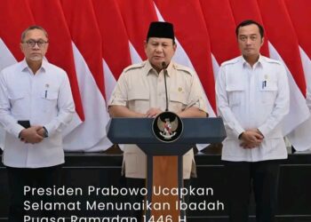 Presiden Prabowo Subianto Menyampaikan Ucapan Selamat Menunaikan Ibadah Puasa Bagi Umat Muslim di Seluruh Indonesia