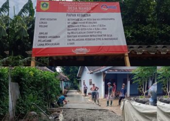 Realisasikan Bankeu Tahap ke-2 Betonisasi Jalan Desa Nambo Tahun Anggaran 2025